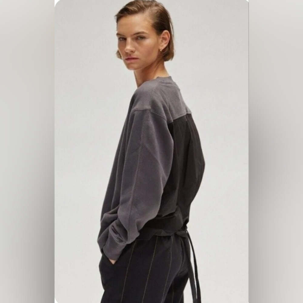 Thakoon cotton combo poplin sweatshirt.